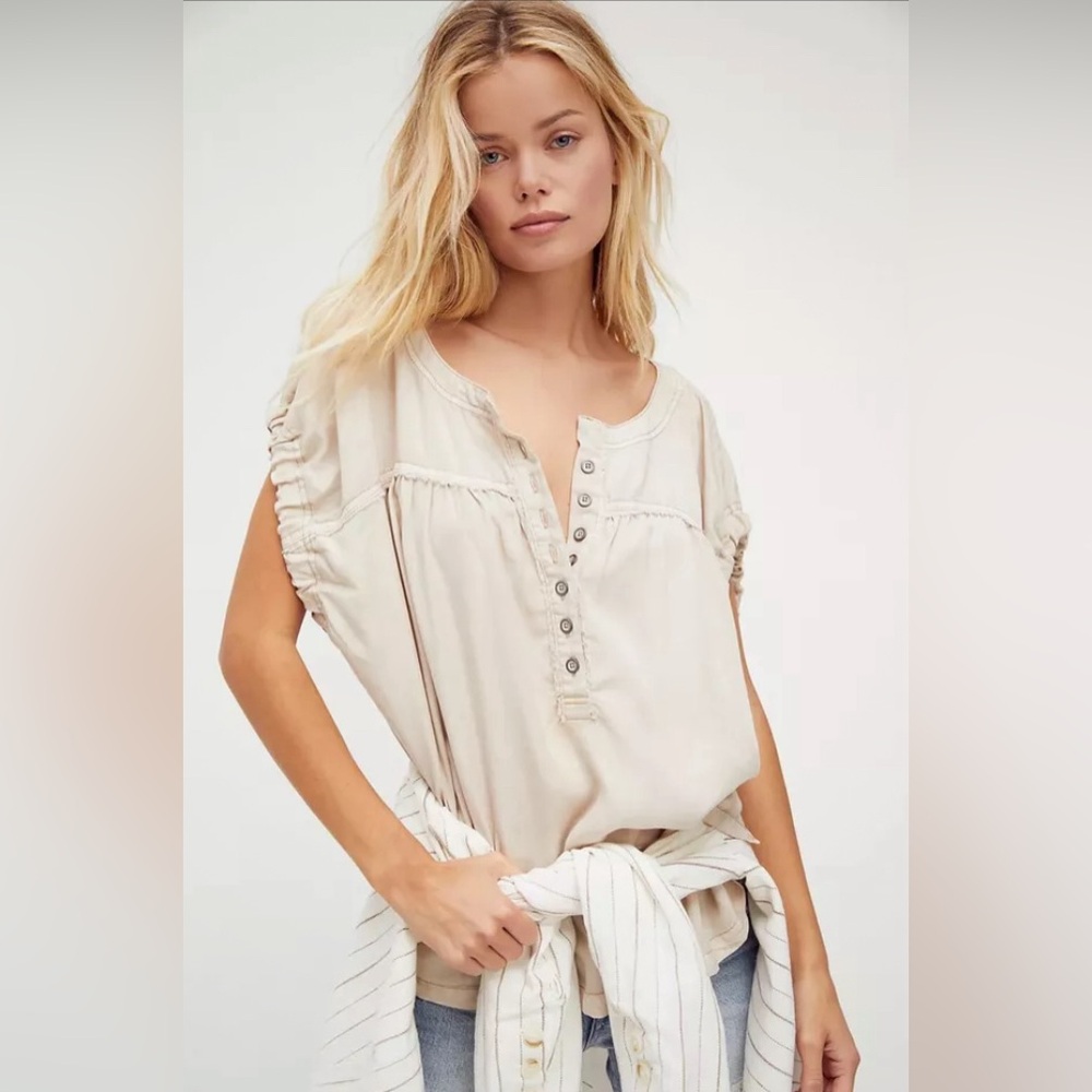 Free People Summer Love Top in Dust Storm